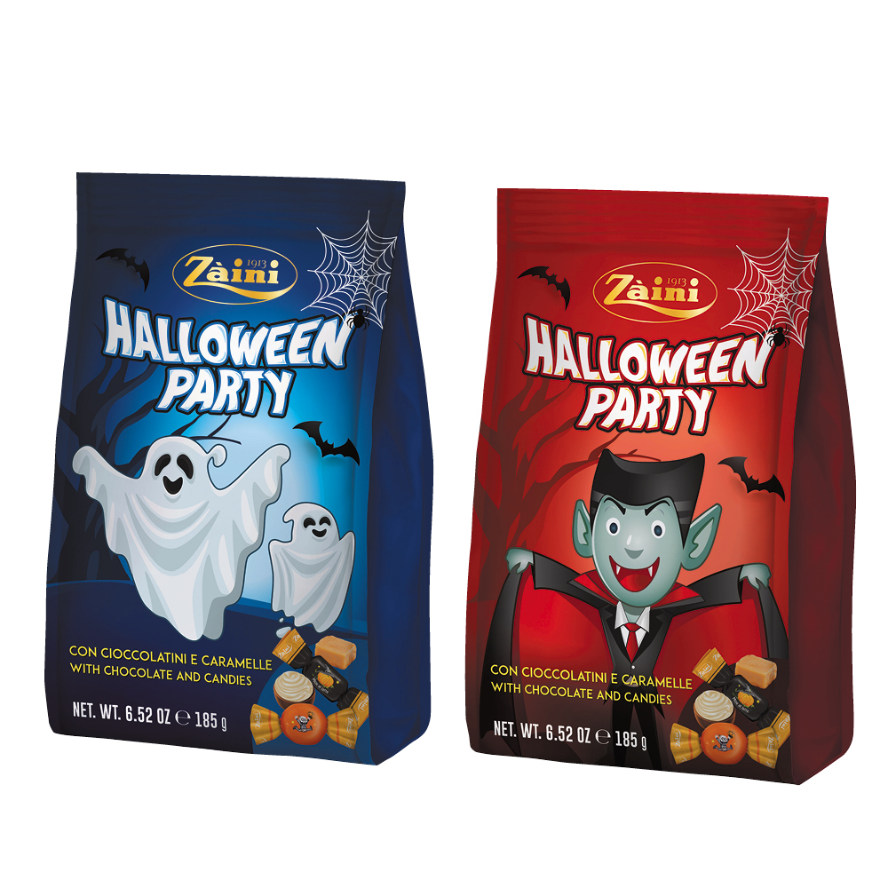 HALLOWEEN BUSTA CIOCCOLATINI E CARAMELLE DRACULA E FANTASMA 185G