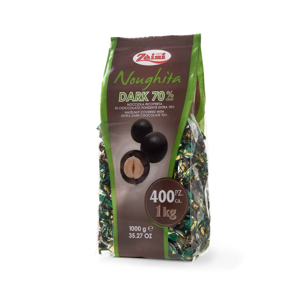 Noughita Dark: Hazelnuts covered with dark chocolate 1000G