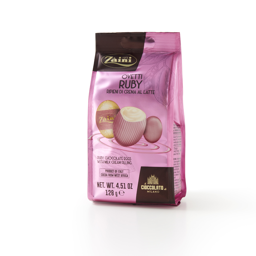 Ruby chocolate eggs with milk cream filling 128g