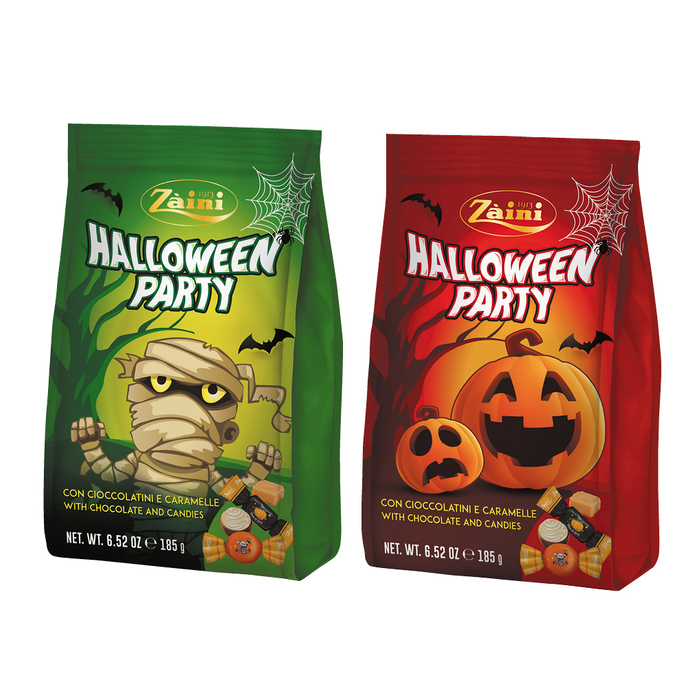 HALLOWEEN BAGS CHOCOLATES AND CANDIES  PUMPKIN AND MUMMY 185G